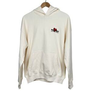 Nude Project Juicy Heart Cherry Hoodie Ivory Cozy Oversized Size M Streetwear